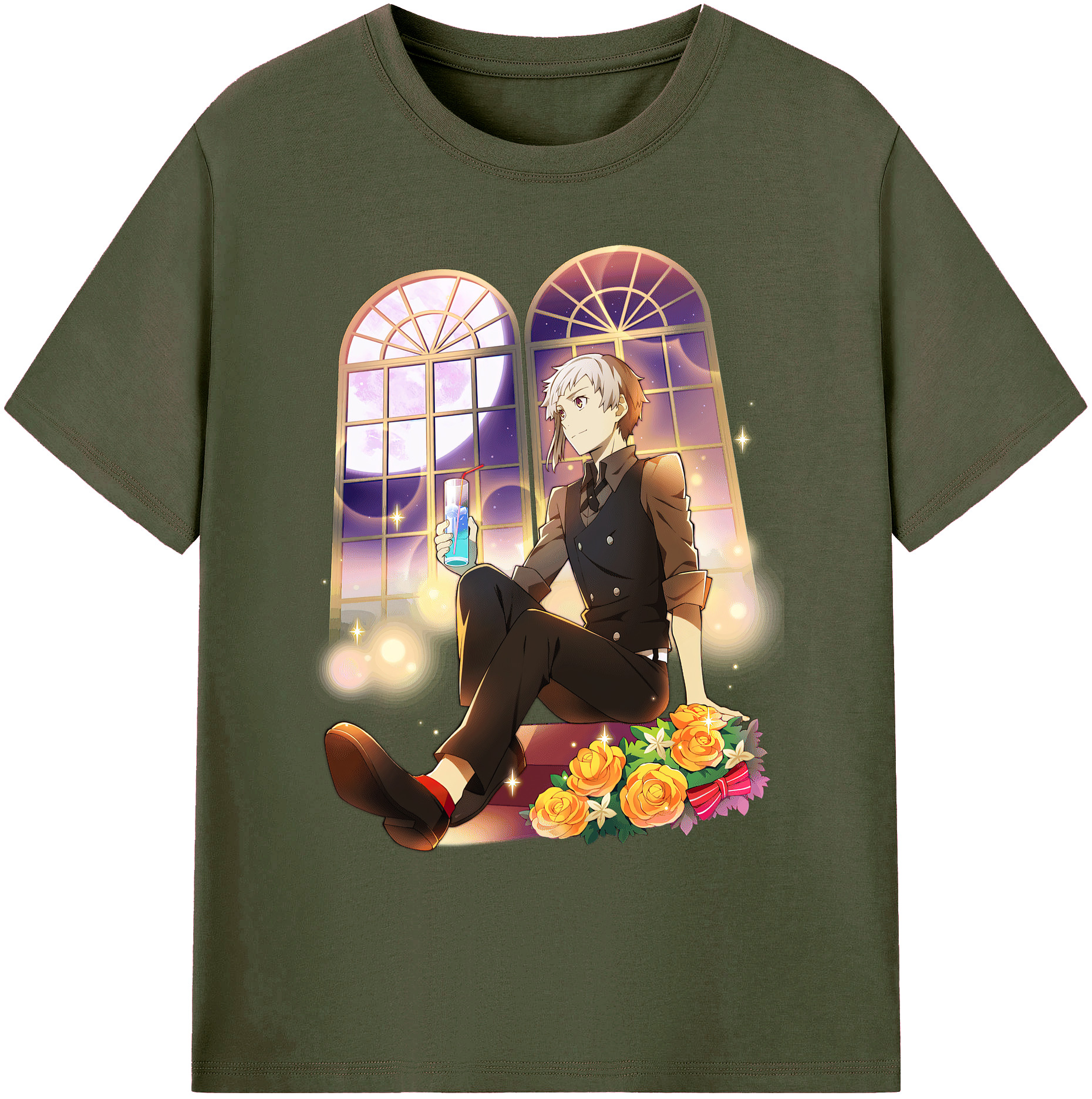 （画像用） 文豪ストレイドッグス Bungo Stray Dogs 綿100％ メンズ半袖Tシャツ｜肌触りやわらか＆通気性